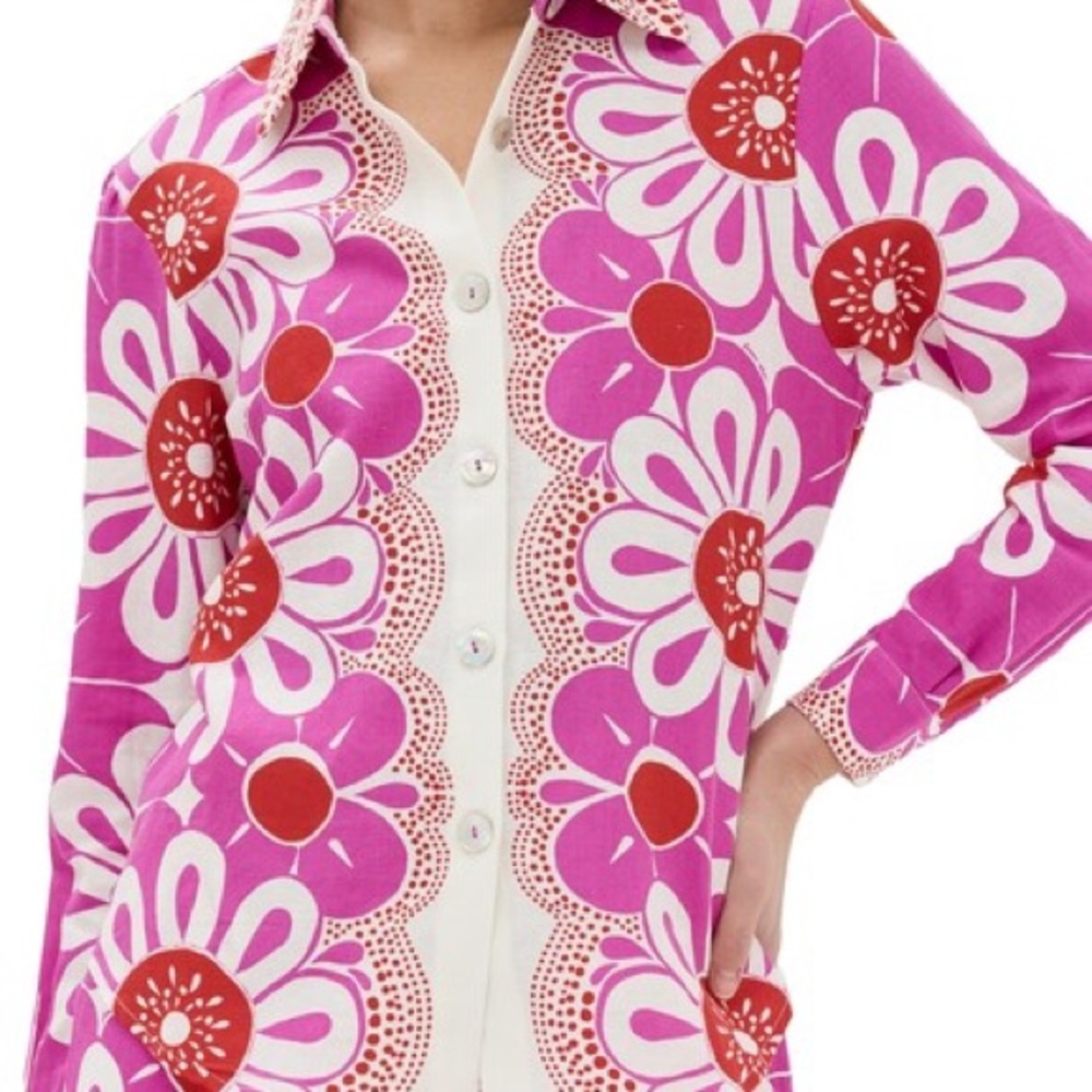 Gorgeous, Farm Rio Maia Off White Shirt❤️NWOT size Medium. - Picture 8 of 9